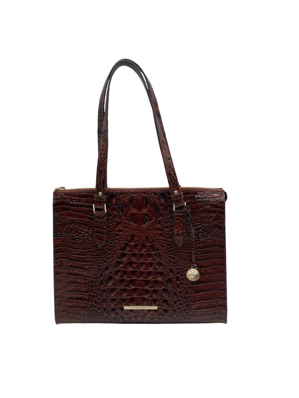 Brahmin Anywhere Melbourne Embossed Leather Tote – Pecan Melbourne
